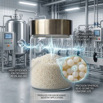 ASD-002 Resina de intercambio de aniones 99,8% de pureza Perlas de base fuerte para la industria alimentaria Proceso de eliminación de nitratos de agua