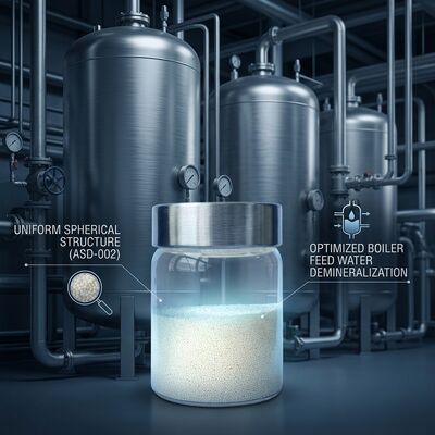 ASD-002 Resina de intercambio de aniones 99,8% de pureza Medios de alta capacidad para el control de nitratos en el agua de alimentación de la caldera